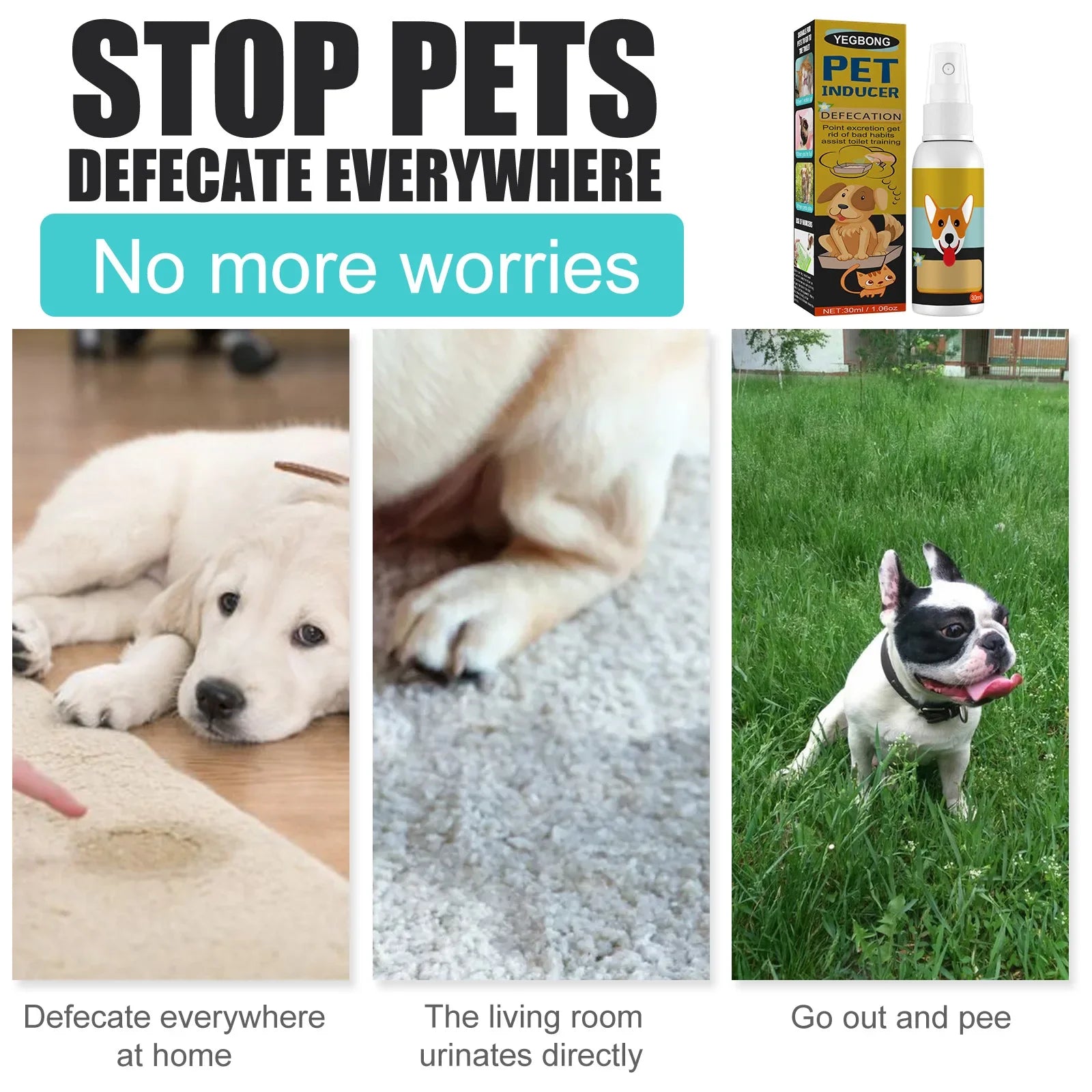 Dog Potty Training Spray Cats Kitten Outdoor Urine Poops Stool Location Helps Puppies Toilet Pet Positioning Defecation Inducer